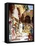 Jesus is challenged by priests and scribes -Bible-William Brassey Hole-Framed Stretched Canvas