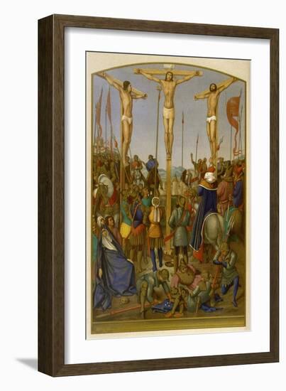 Jesus is Crucified Along with Two Other Convicted Criminals-Jean Fouquet-Framed Art Print