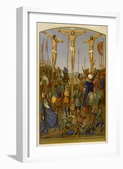 Jesus is Crucified Along with Two Other Convicted Criminals-Jean Fouquet-Framed Art Print