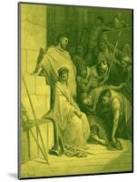 Jesus is mocked by Roman soldiers - Bible-Gustave Dore-Mounted Giclee Print