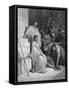 Jesus is mocked by Roman soldiers - Bible-Gustave Dore-Framed Stretched Canvas