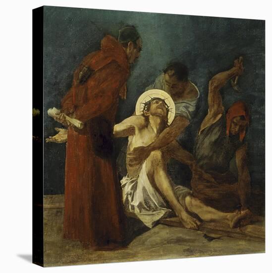 Jesus is Nailed to the Cross 11th Station of the Cross-Martin Feuerstein-Stretched Canvas