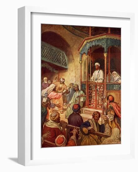 Jesus is rejected at Nazareth - Bible-William Brassey Hole-Framed Giclee Print