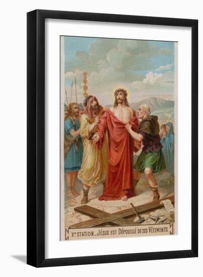 Jesus Is Stripped of His Garments. the Tenth Station of the Cross-null-Framed Premium Giclee Print