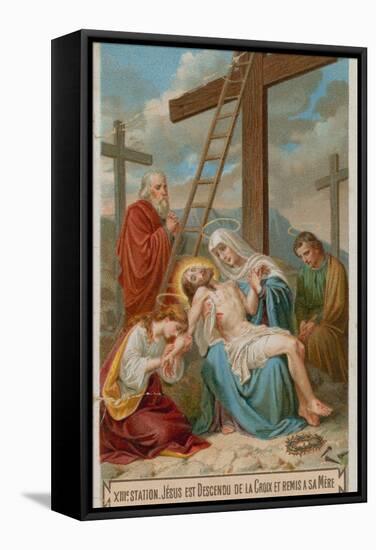 Jesus Is Taken Down from the Cross and Restored to His Mother. the Thirteenth Station of the Cross-null-Framed Stretched Canvas