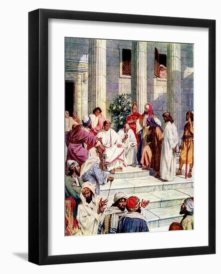 Jesus is taken to Pontius Pilate - Bible-William Brassey Hole-Framed Giclee Print