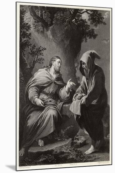 Jesus is Tempted by Satan in the Wilderness, Command This Stone That It be Made Bread-Francis Holl-Mounted Premium Giclee Print