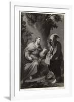 Jesus is Tempted by Satan in the Wilderness, Command This Stone That It be Made Bread-Francis Holl-Framed Art Print