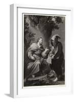 Jesus is Tempted by Satan in the Wilderness, Command This Stone That It be Made Bread-Francis Holl-Framed Art Print