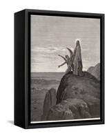 Jesus is Tempted by Satan in the Wilderness-Gustave Dor?-Framed Stretched Canvas