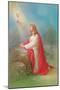 Jesus Kneeling Praying Looking at a Chalice in Midair-Christo Monti-Mounted Giclee Print