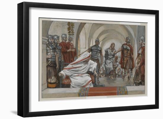 Jesus Led from Herod to Pilate, Illustration from 'The Life of Our Lord Jesus Christ', 1886-94-James Tissot-Framed Giclee Print