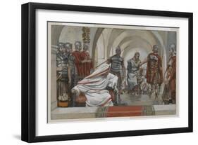 Jesus Led from Herod to Pilate, Illustration from 'The Life of Our Lord Jesus Christ', 1886-94-James Tissot-Framed Giclee Print