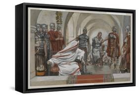 Jesus Led from Herod to Pilate, Illustration from 'The Life of Our Lord Jesus Christ', 1886-94-James Tissot-Framed Stretched Canvas