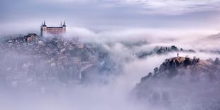 Toledo City Foggy Sunset-Jesús M. García-Photographic Print