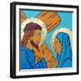 Jesus meets his mother-Sara Hayward-Framed Giclee Print