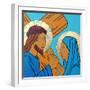 Jesus meets his mother-Sara Hayward-Framed Giclee Print