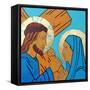 Jesus meets his mother-Sara Hayward-Framed Stretched Canvas