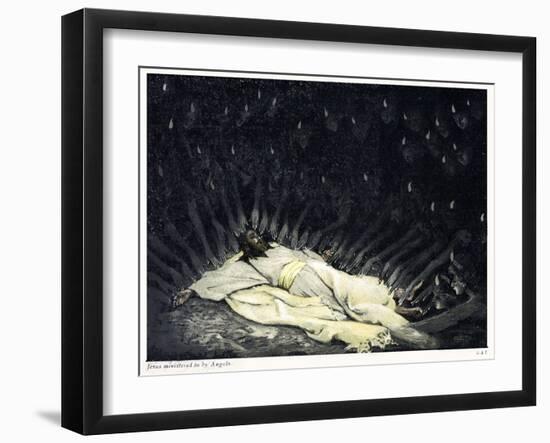 Jesus Ministered to by Angels - Bible-James Jacques Joseph Tissot-Framed Giclee Print