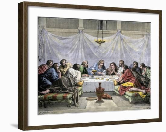 Jesus Offering the Disciples Wine at the Last Supper-null-Framed Giclee Print