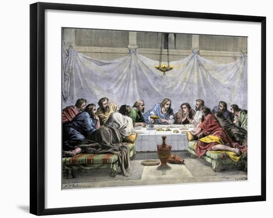 Jesus Offering the Disciples Wine at the Last Supper-null-Framed Giclee Print