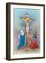 Jesus on the Cross, Three Woman Praying at His Feet Resurrection-Christo Monti-Framed Giclee Print