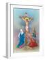 Jesus on the Cross, Three Woman Praying at His Feet Resurrection-Christo Monti-Framed Giclee Print