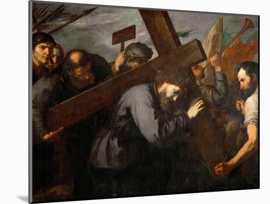 Jesus Portant La Croix - Christ Carrying the Cross - Jose De Ribera (1591-1652). Oil on Canvas, C.-Jusepe de Ribera-Mounted Giclee Print