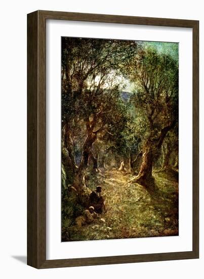 Jesus prays at Gethsemane - Bible-William Brassey Hole-Framed Giclee Print