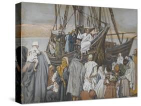 Jesus Preaches in a Ship from 'The Life of Our Lord Jesus Christ'-James Jacques Joseph Tissot-Stretched Canvas