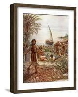 Jesus preaches The Parable of the Sower - Bible-William Brassey Hole-Framed Giclee Print