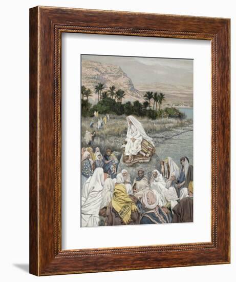 Jesus Preaching by the Seashore, Illustration for 'The Life of Christ', C.1886-96-James Tissot-Framed Giclee Print