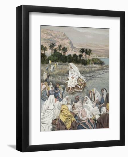 Jesus Preaching by the Seashore, Illustration for 'The Life of Christ', C.1886-96-James Tissot-Framed Giclee Print