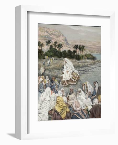 Jesus Preaching by the Seashore, Illustration for 'The Life of Christ', C.1886-96-James Tissot-Framed Giclee Print