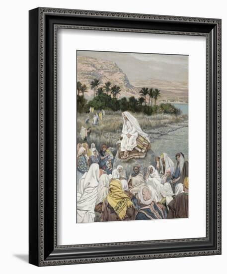 Jesus Preaching by the Seashore, Illustration for 'The Life of Christ', C.1886-96-James Tissot-Framed Giclee Print