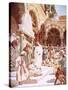 Jesus Preaching in the Temple-William Brassey Hole-Stretched Canvas