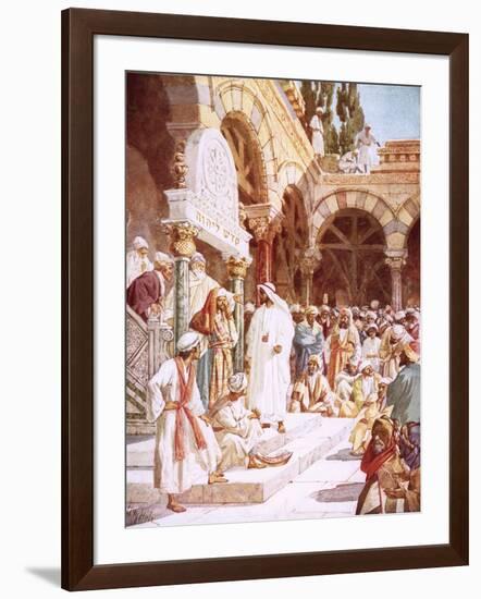 Jesus Preaching in the Temple-William Brassey Hole-Framed Giclee Print