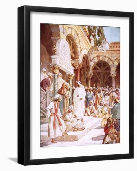 Jesus Preaching in the Temple-William Brassey Hole-Framed Giclee Print