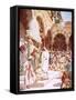 Jesus Preaching in the Temple-William Brassey Hole-Framed Stretched Canvas
