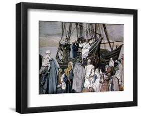 Jesus Preaching on a Boat-James Tissot-Framed Giclee Print