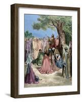 Jesus Preaching to the Crowd-null-Framed Giclee Print