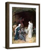 Jesus raises Lazarus - Bible-William Brassey Hole-Framed Giclee Print