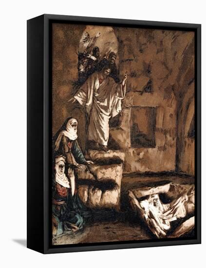 Jesus Raising Lazarus from the Tomb, 1897-James Jacques Joseph Tissot-Framed Stretched Canvas