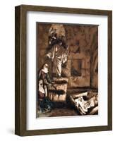 Jesus Raising Lazarus from the Tomb, 1897-James Jacques Joseph Tissot-Framed Giclee Print