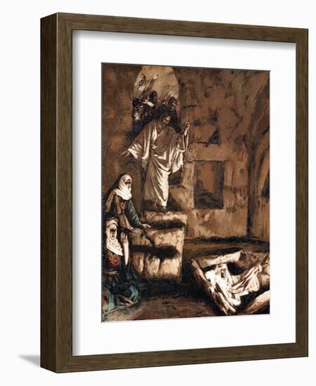 Jesus Raising Lazarus from the Tomb, 1897-James Jacques Joseph Tissot-Framed Giclee Print