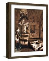 Jesus Raising Lazarus from the Tomb, 1897-James Jacques Joseph Tissot-Framed Giclee Print