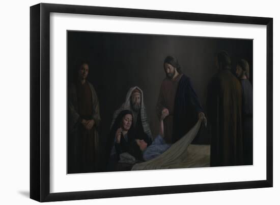 Jesus Raising the Daughter of Jairus-David Lindsley-Framed Giclee Print