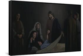 Jesus Raising the Daughter of Jairus-David Lindsley-Framed Stretched Canvas