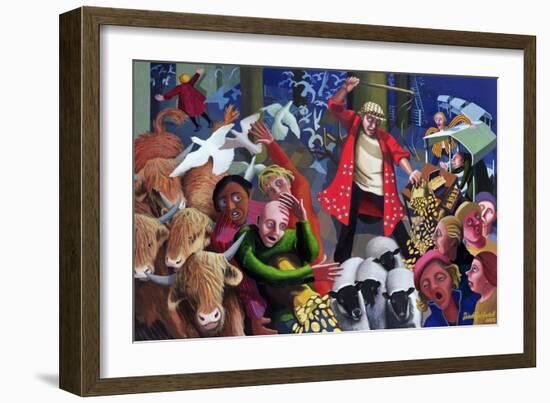 Jesus Really Angry in the Temple, 2002-Dinah Roe Kendall-Framed Giclee Print