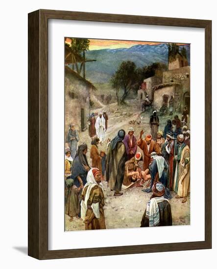 Jesus removes an evil spirit - Bible-William Brassey Hole-Framed Giclee Print
